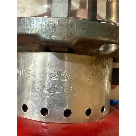 Vintage 1965 Red Coleman Lantern 12" Model 200 A Pyrex Glass Coleman Lantern Mod - Picture 16 of 16